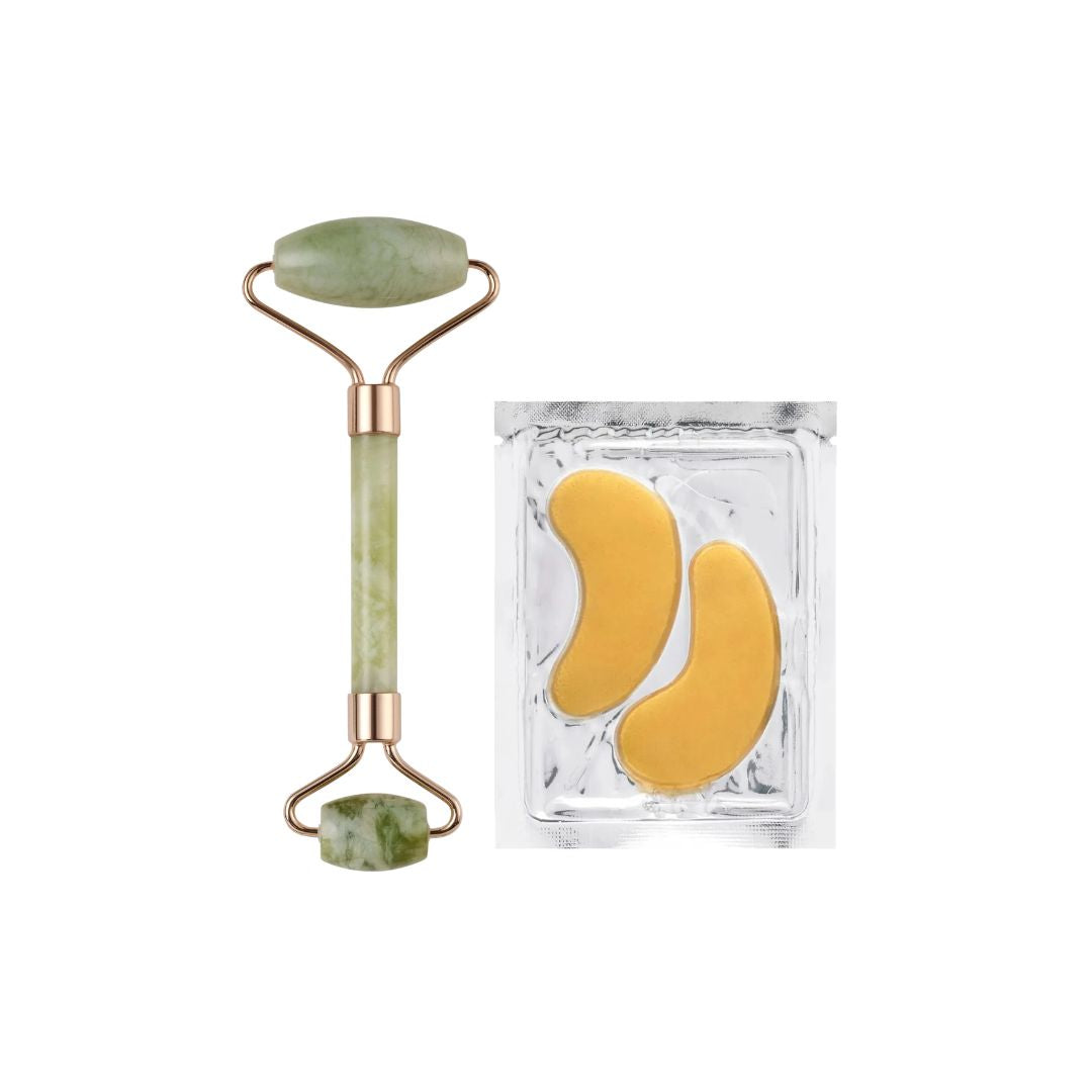 Kit Máscara de olheiras + Rolo Pedra de Jade