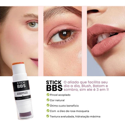 KIT  Stick BBS Rosê + Max Lashes 2 unidades + Gloss Led Cor 4 Electric Fucshia