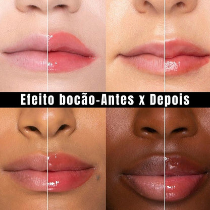 Gloss Pump Aumento Volume Rose +  Blush, Batom &amp; Sombra Velvelt Brilho