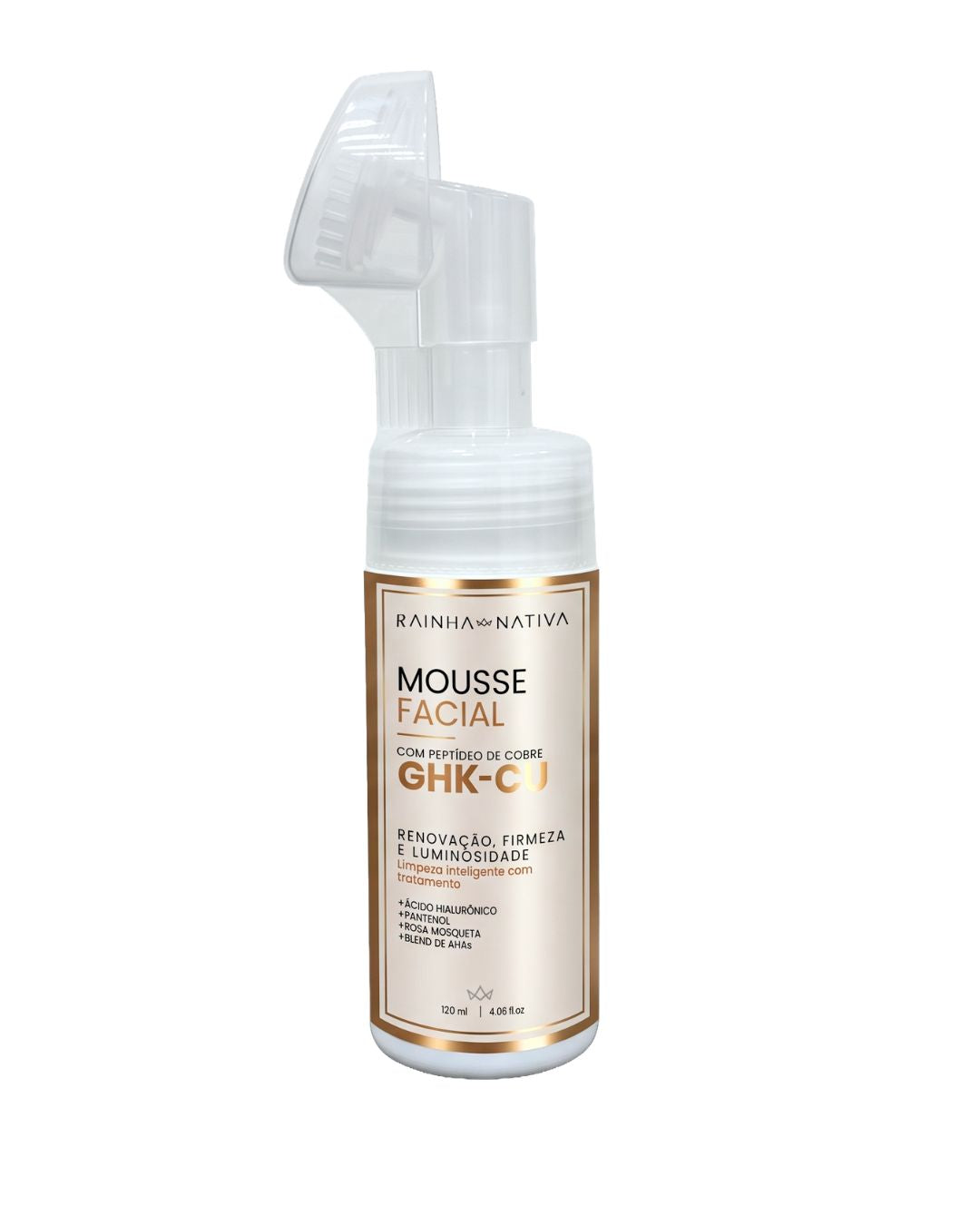 Mousse Facial Rainha Nativa com GHK-Cu (peptídeo de cobre)