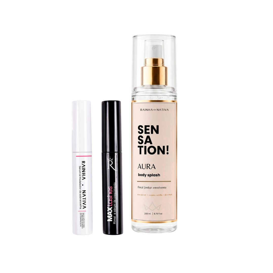 Kit Body Splash SENSATION! + Max Lashes + Sérum &amp; Modelador de Sobrancelha