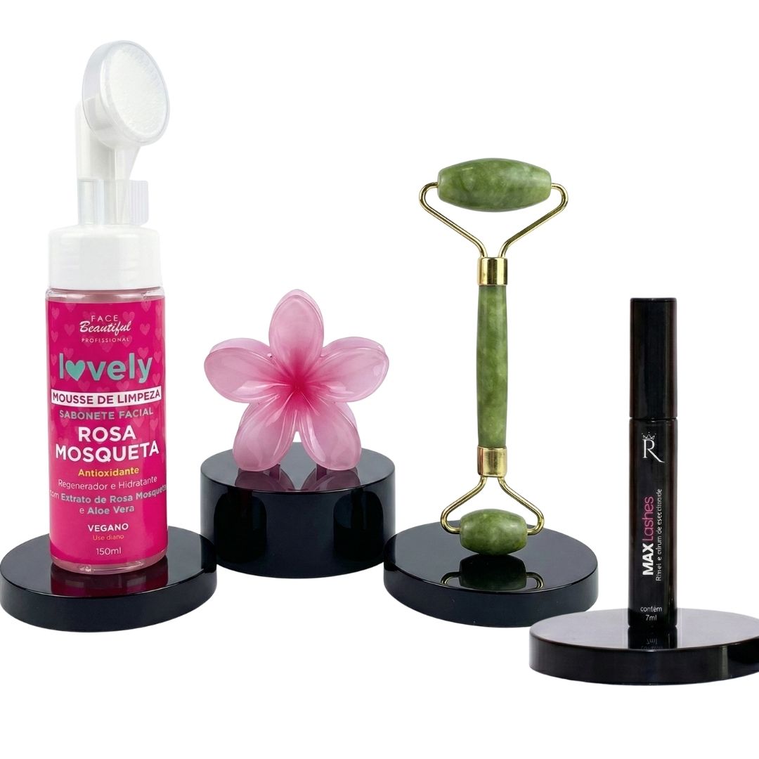 KIT Max Lashes + Mousse Facial + Presilha + Roller Facial