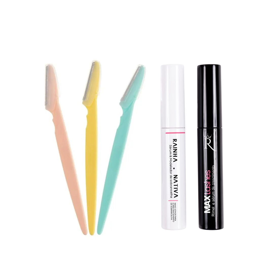 Kit Sérum &amp; Modelador de Sobrancelha + Trio Navalha + Max Lashes
