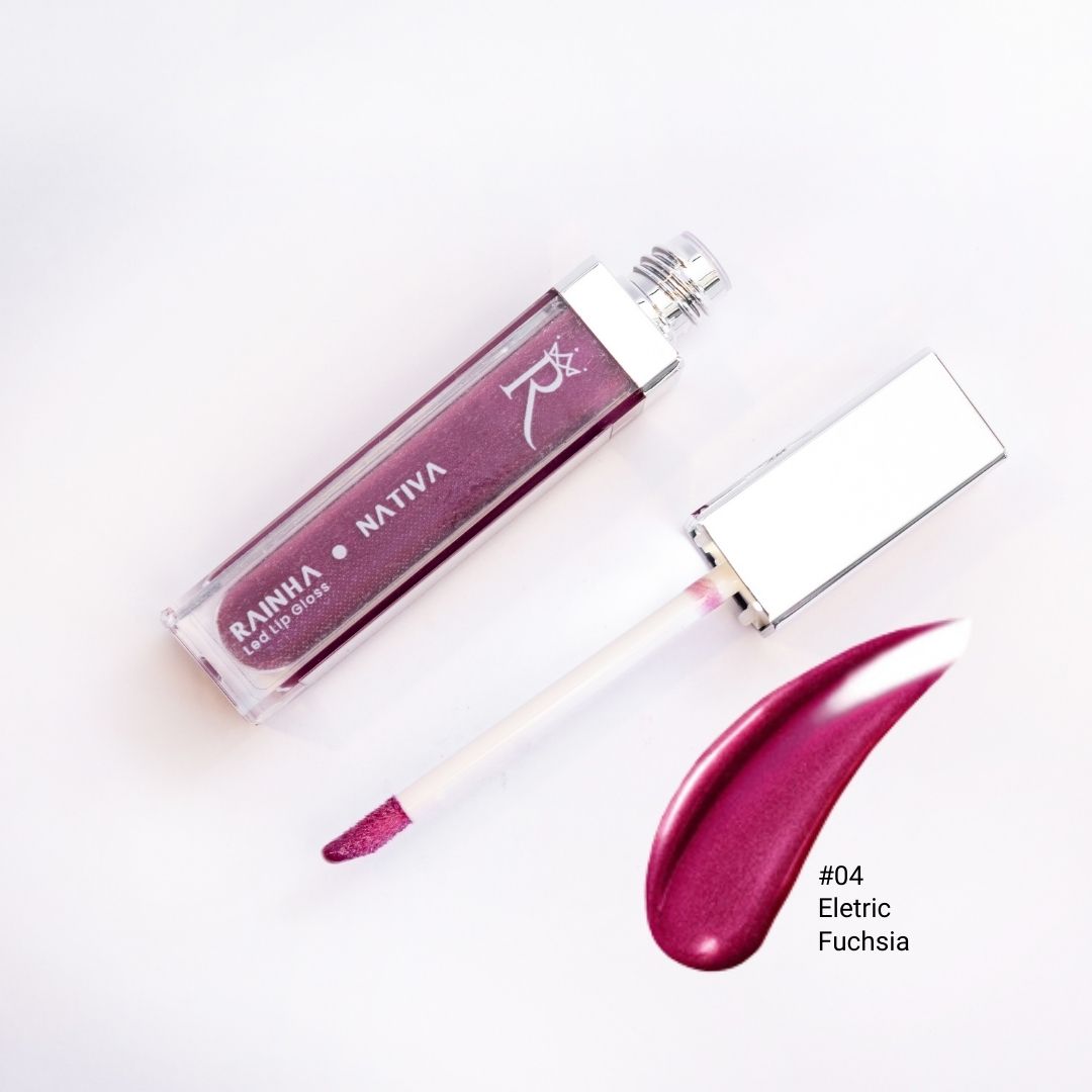 Kit BBS Rose + Gloss Pump Brown + Led Lip Gloss Espelho Led Integrado Cor 04