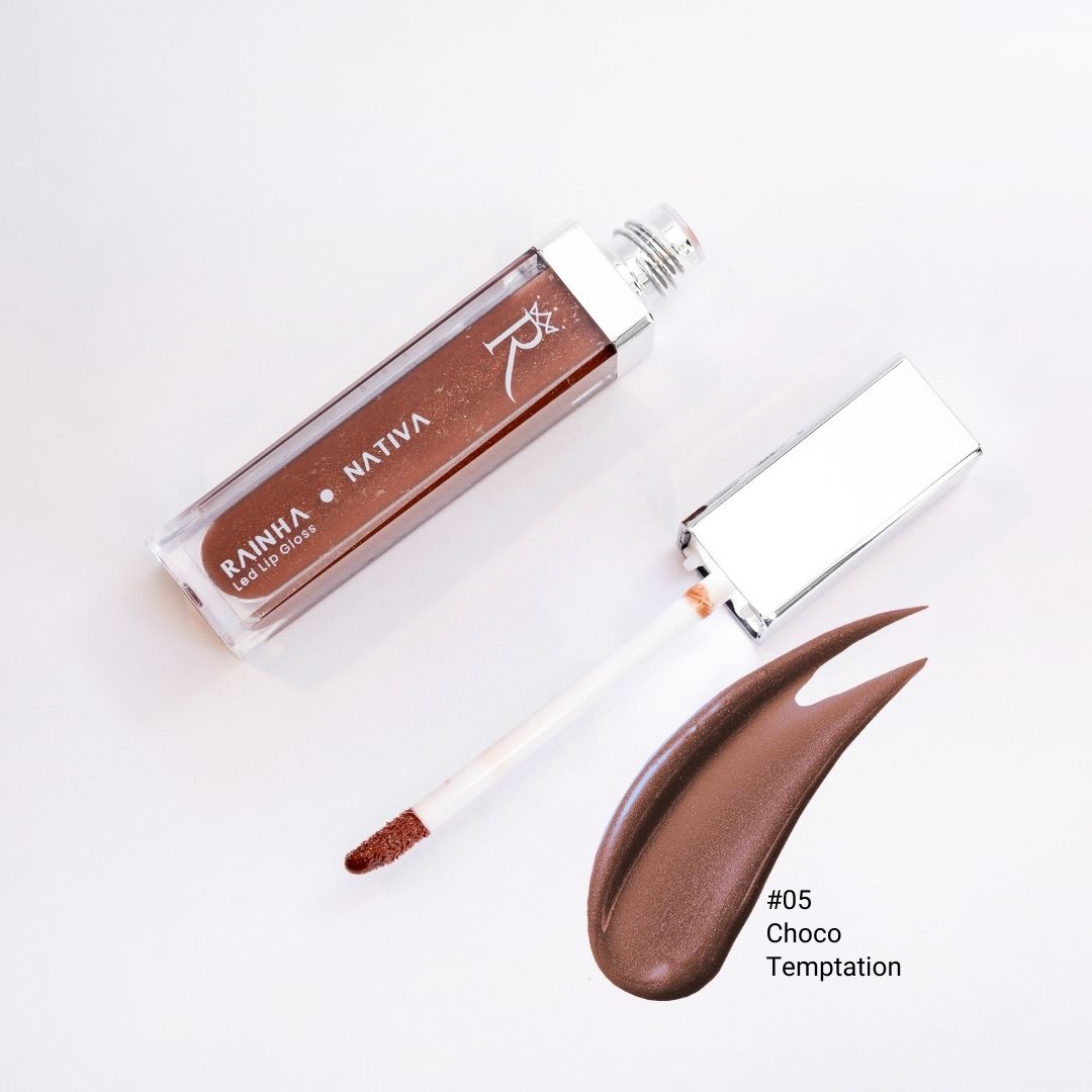 KIT  Stick BBS Cherry Brilho + Max Lashes 1 unidade + Gloss Led Cor 5 Choco Temptation