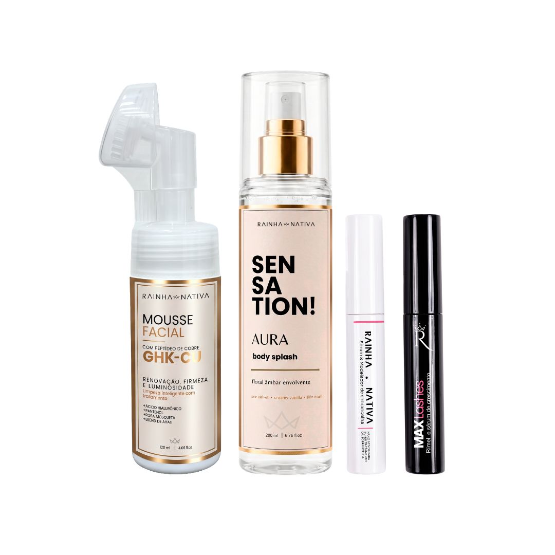 Kit Body Splash SENSATION! + Mousse Facial + Max Lashes + Sérum &amp; Modelador de Sobrancelha