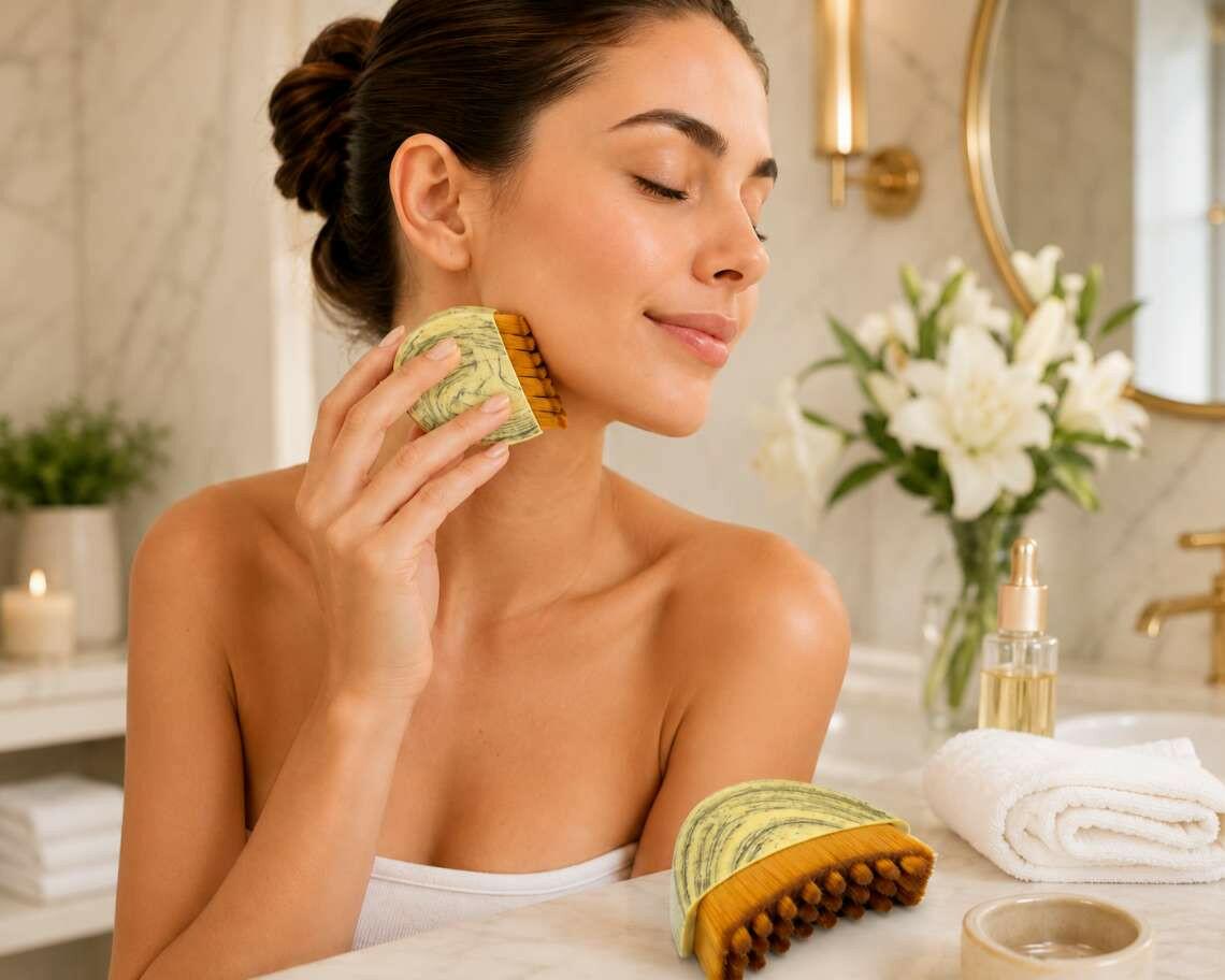 Escova De Massagem De Drenagem Linfática Ergonômica Macia Para Contorno Facial E Mandíbula escova lifting facial